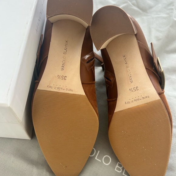 Manolo Blahnik Suede and Leather Booties - Size 35.5